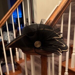 Elegant Black and Gold Women's Hat